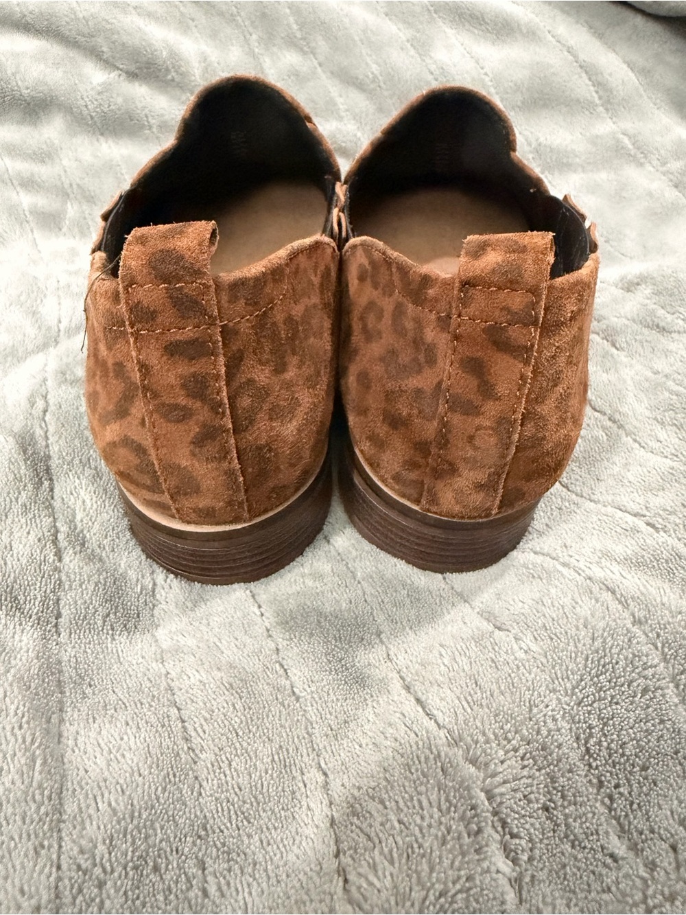Clarks Leopard Print Suede Loafers - Brown/Tan - Picture 6 of 7